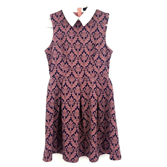 NWT Iska London Pink Purple Batik Collared Fit & Flare Dress Women UK 10 US 6 - Picture 1 of 9